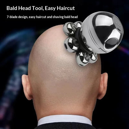 New 7-Blade Electric Shaver Rechargeable Razor for Men, Professional Hair Cutting Tool, Multi-Function Beard Trimmer